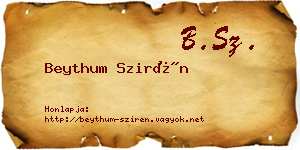 Beythum Szirén névjegykártya